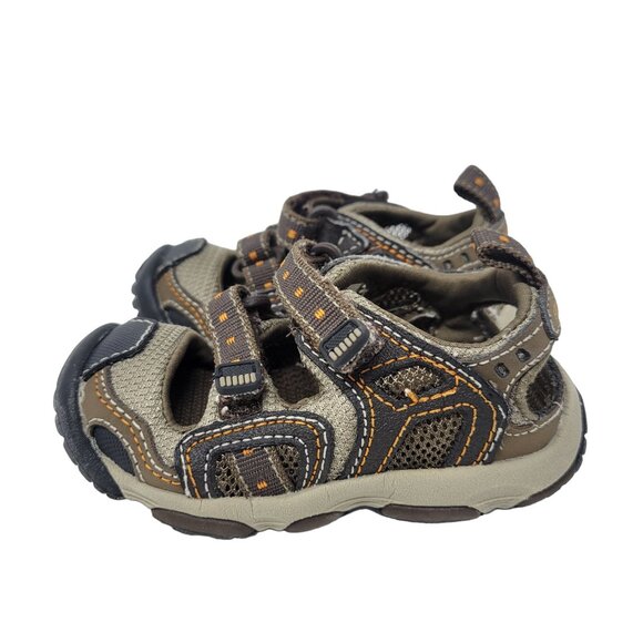 StrideRite Baby Boys 4M NMS Ogden Leather Sandals Hook & Loop Closure - Picture 2 of 10
